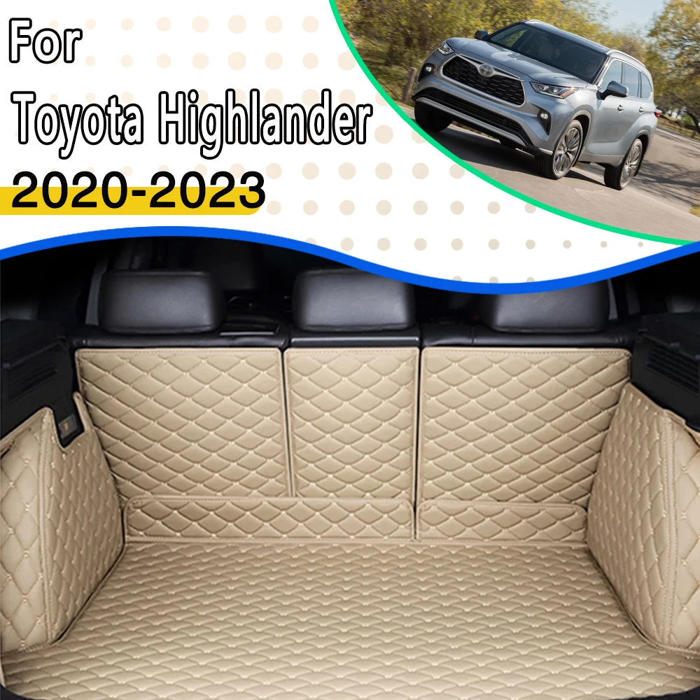 

Гибридные коврики для заднего багажника автомобиля для Toyota Highlander XU70 2020 2021 2022 2023, водонепроницаемый органайзер для багажника автомобиля, автомобильные аксессуары