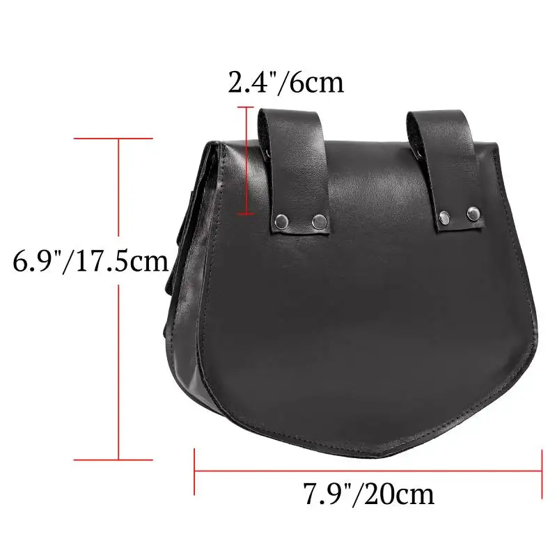 DAZCOS القرون الوسطى عصر النهضة LARP فايكنغ التنين مقياس حقيبة بحزام فو الجلود مقياس الخصر حقيبة LARP زي ملحق للرجال والنساء