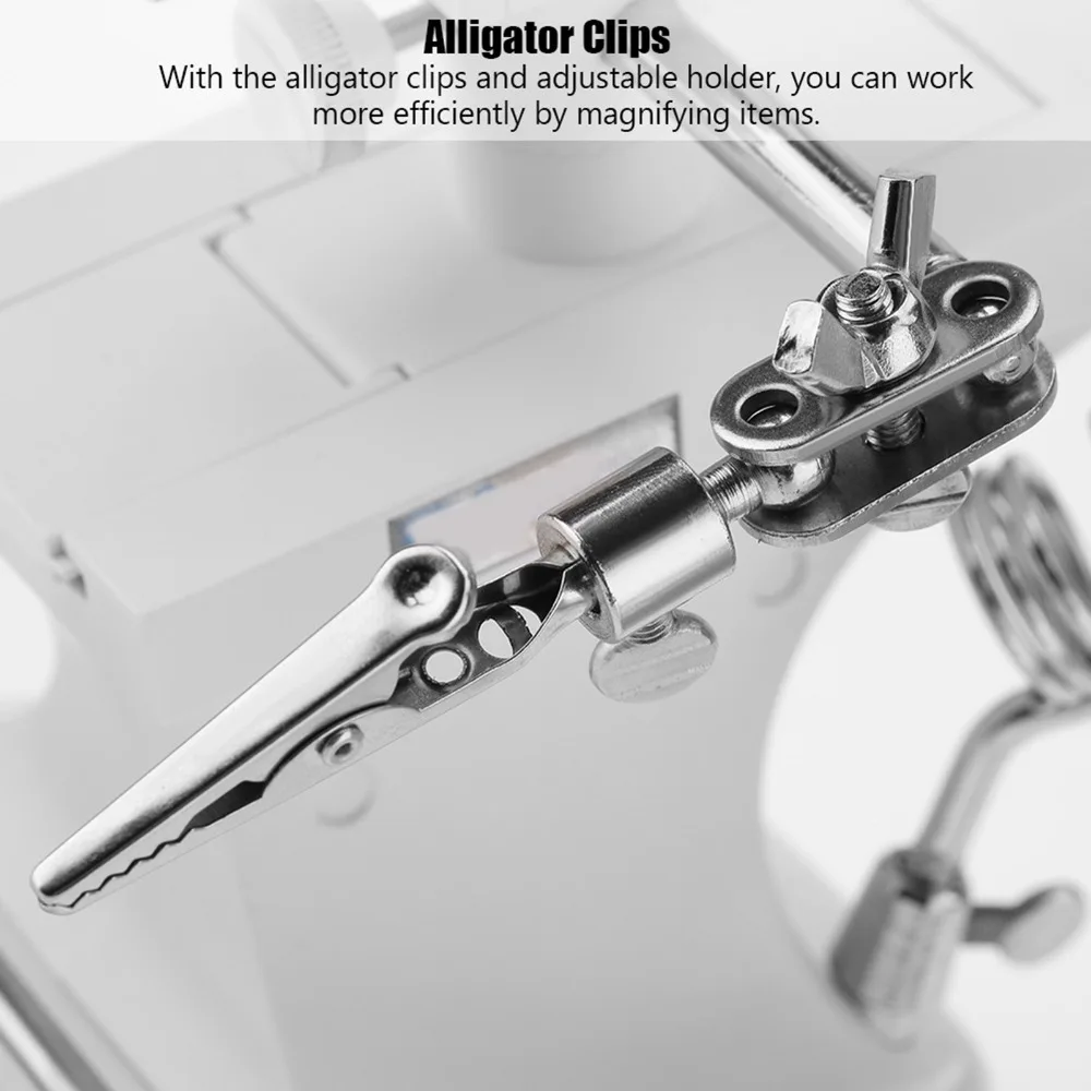 Metal Magnifying Glass Super Bright 360° Rotating Repair Tool Desktop Energy Saving Circuit Board Tool for 3X/4.5X Electronics