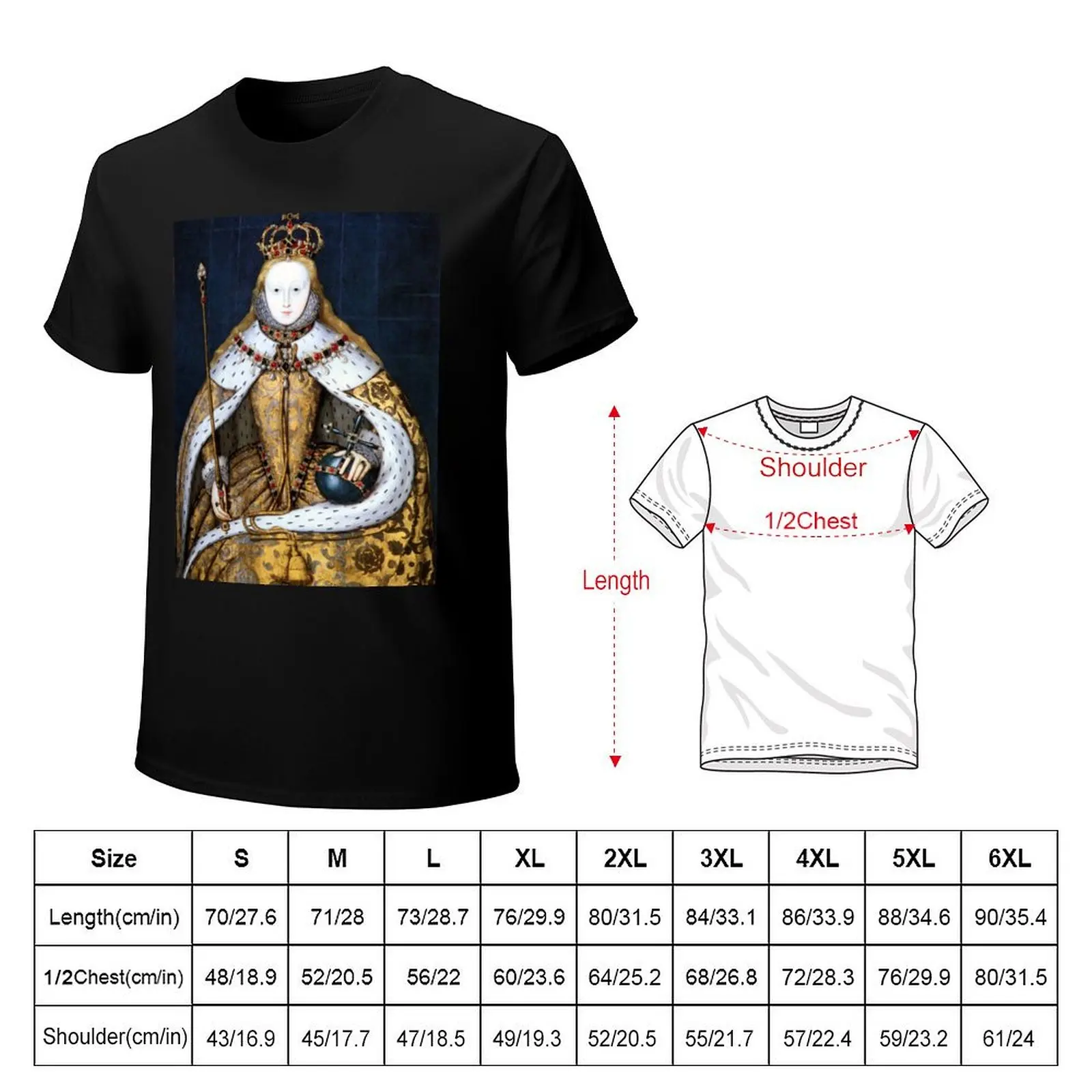 Queen Elizabeth I of England in Her Coronation Robe T-Shirt Soft Anti-Shrink Cotton Tee