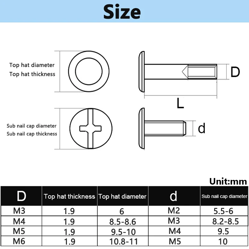 M5 Flat Head Rivet Book To Lock Screw Album Butt Screw Nut Recipe Cross Ledger Child Mother Nail 304 Steel/Brass/Nickel Plated