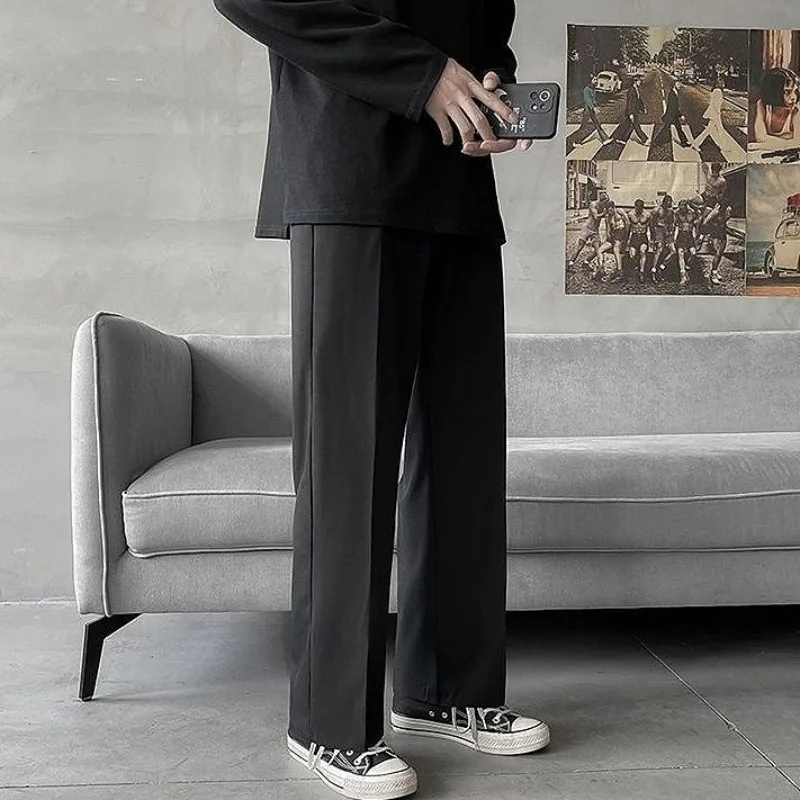 Summer 2024 Boyfriend New Patchwork Button Zipper Pocket Fashion Solid Color Draping Comfort Loose Casual Straight Leg Pants