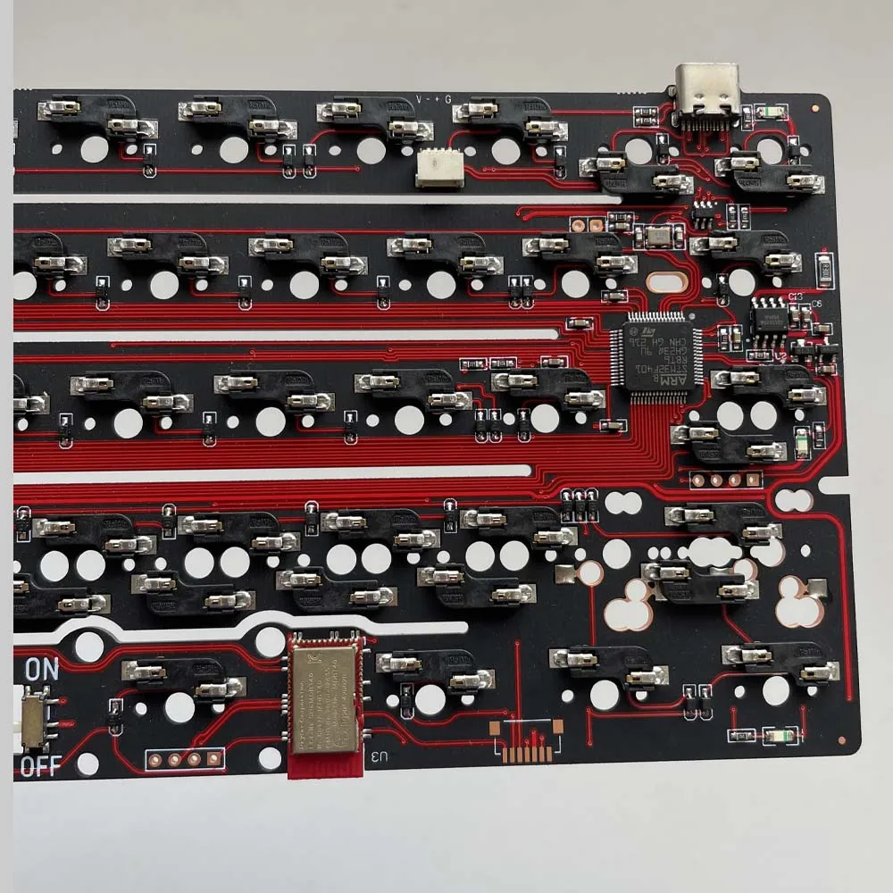 DK6064 Mechainical keyboard Hot-Swap PCB Wired BLE 2.4G 3 mode optional 60% Hotswap Letter area slotted PCB QMK VIAL