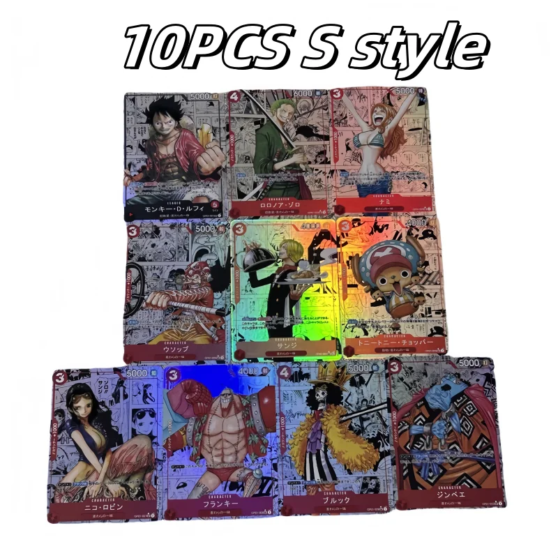 DIY OPCG Original ONE PIECE Monkey D. Luffy 9PCS/Set Color Flash Anime Peripheral Game Collection Card Holiday Gift