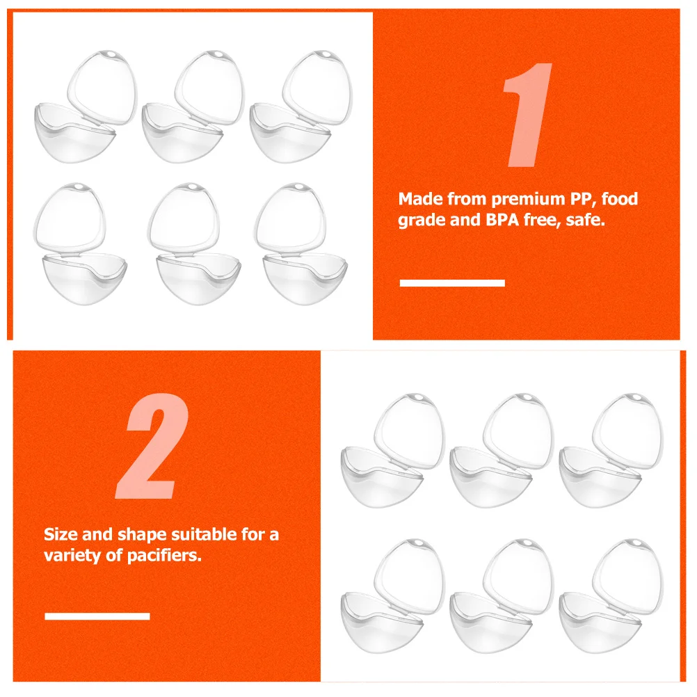 

6Pcs Pacifier Box Portable Dustproof Storage Compact Baby Pacifier Holder Case Travel Storage Container Molar Toy Container