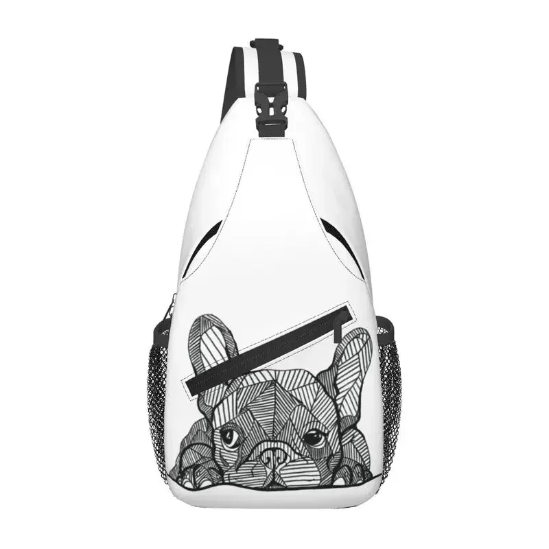 Custom Casual French Bulldog Crossbody Sling Backpack Men Frenchie Dog Shoulder Chest Bags for Traveling