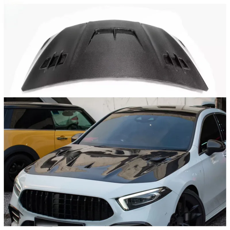 High Quality Carbon Fiber Engine Bonnet Fit W118 CLA35 CLA45 2019+ Performance Car Exterior Hood Body Kit