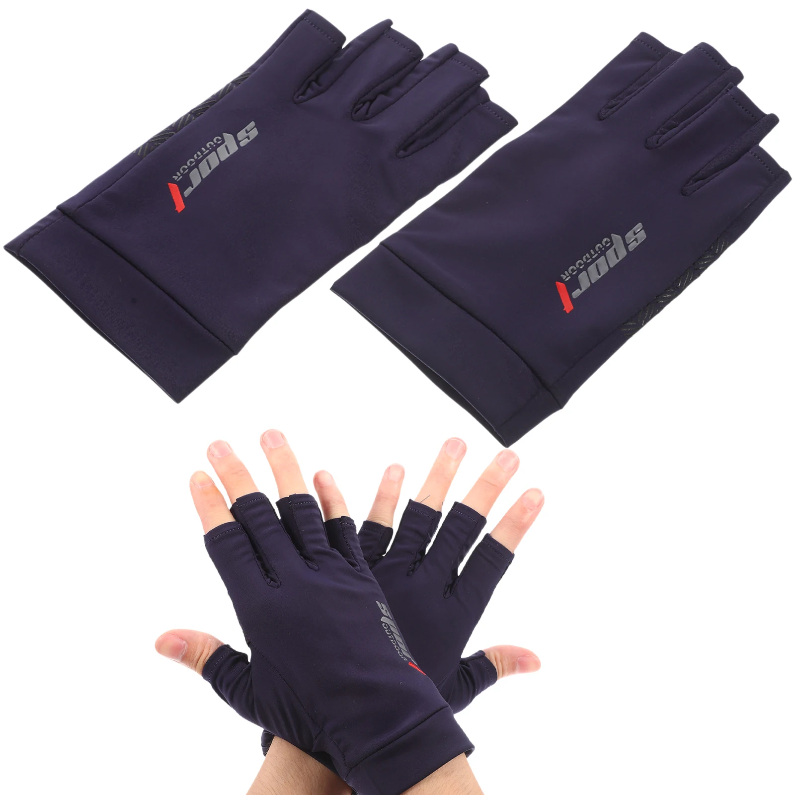 

Half Finger Fitness Gloves Wear Resistant Fishing Riding Silica Gel Protective Bike Outdoor Sports Anti Sweat Shockproof Elastic