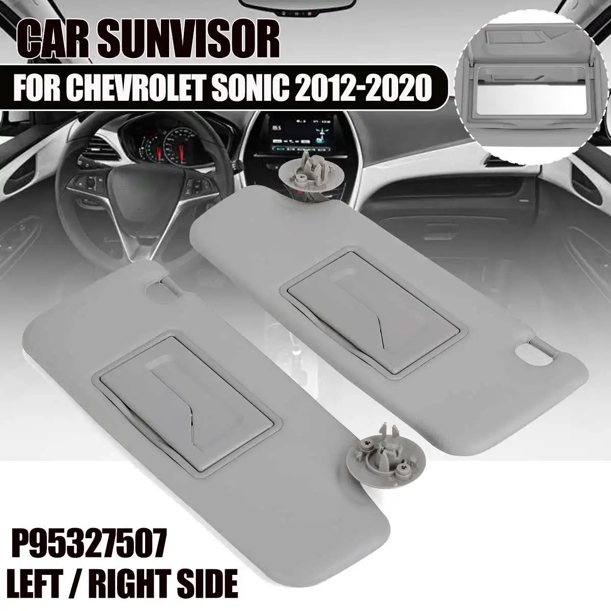 

1X Left/Right Side Car Sunvisor With Mirror Visor Sun Shield Sunshade For Chevrolet Aveo Spark Daewoo Matiz Chev Sonic 2012-2020