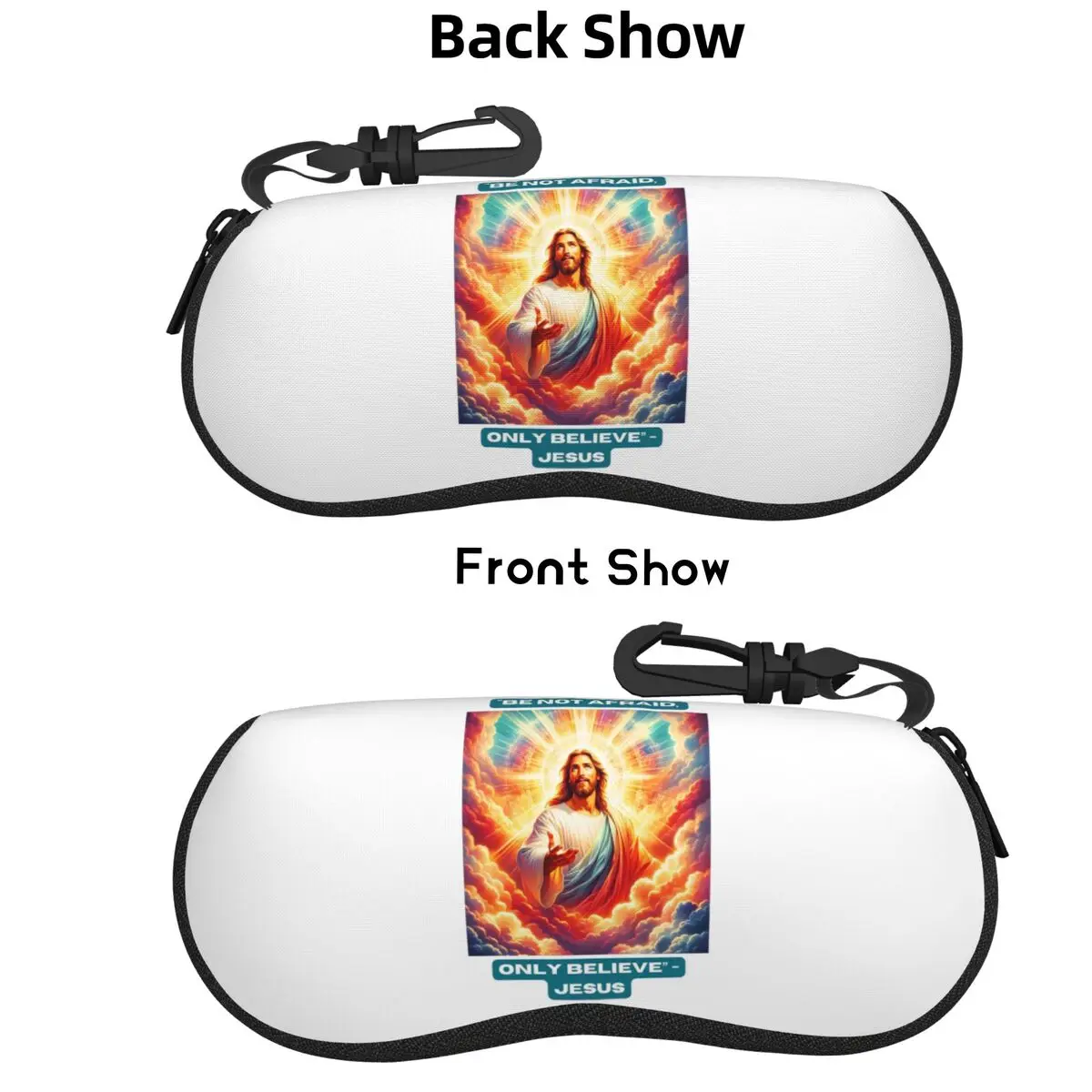 

Jesus Biblical Shell Glasses Case Protector Sunglasses Box Women Men Soft Eyeglass Bag Pouch