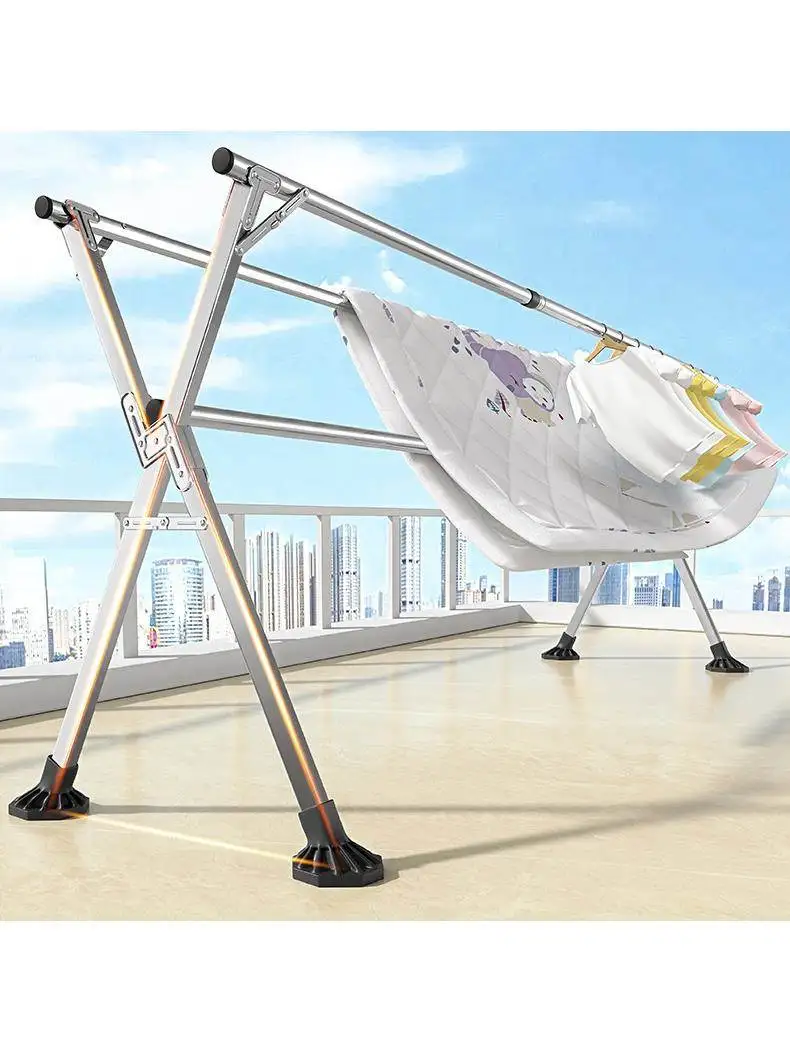 support-de-corde-a-linge-en-acier-inoxydable-pliable-design-simple-pour-usage-interieur-exterieur-en-villa-longueur-4m-fixation-au-sol-sans-installation