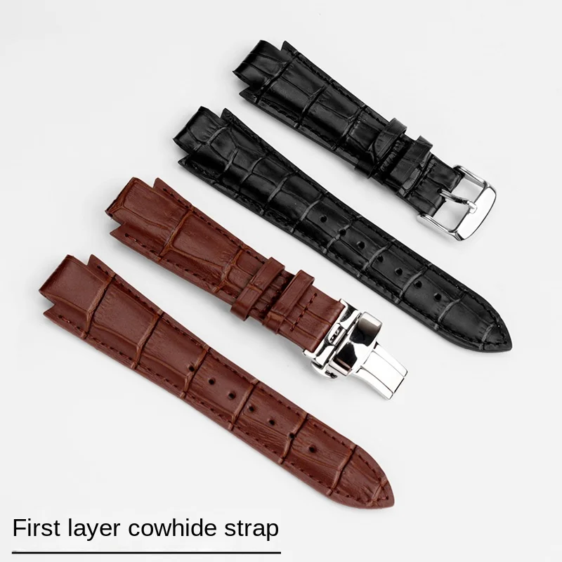 Leather Watch strap 24x14mm For Tissot 1853 T60 Strap Belt L875/975K Cowhide Bracelet Convex End men Watch band T60 watch belt