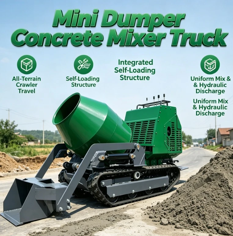 Customized Hot Sale Hydraulic Mini Concrete Mixer Self-loading With Crawler-type Diesel Engine Rotatory Drums For Sale