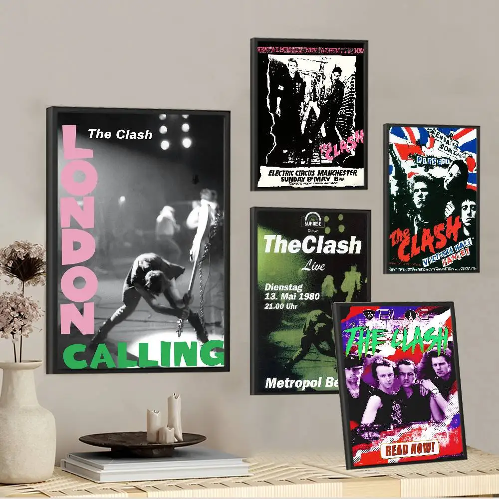 كلاش ذا باند ورق أبيض ملصق يتوهم الجدار ملصق لغرفة المعيشة زخارف للحانات ديكور ملصقات جدار الفن #2