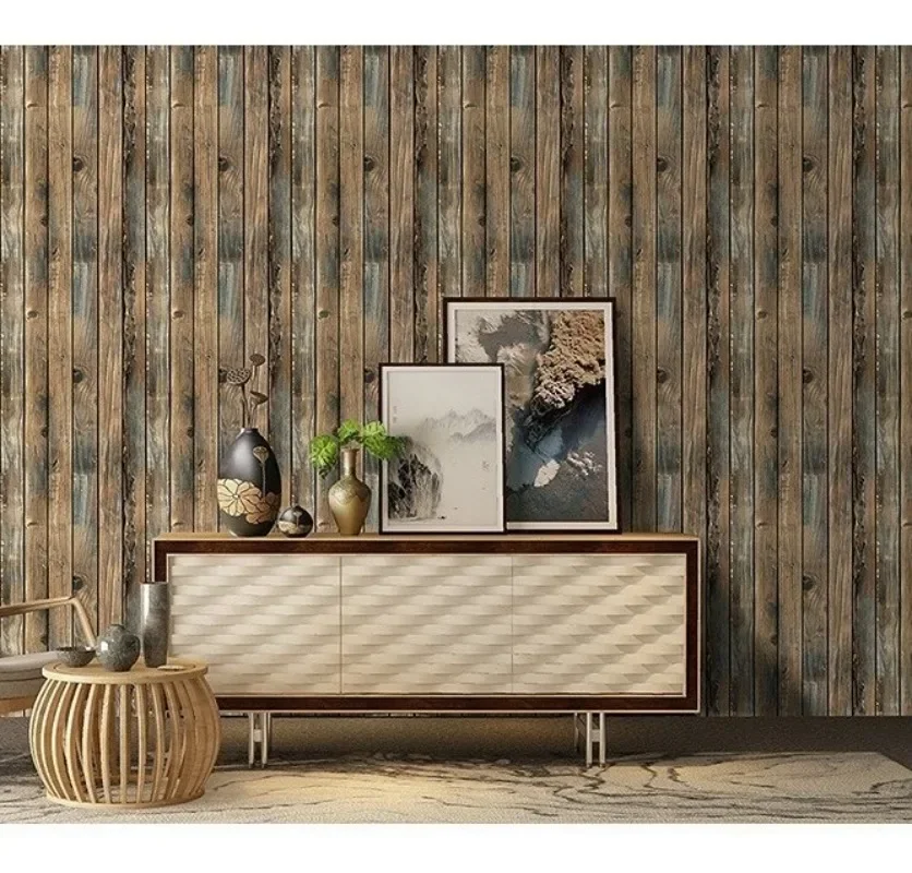 1 rollo de papel tapiz de madera Retro, pegatina autoadhesiva para pared, rollo de papel tapiz, decoración artística de pared para el hogar, vinilo para baño, cáscara y calcomanías