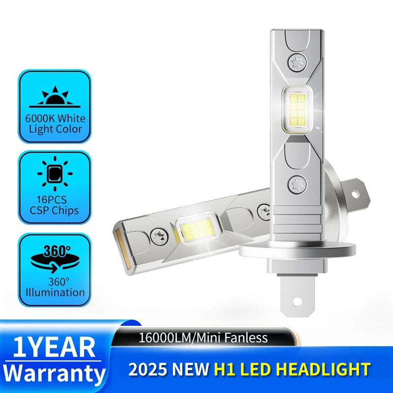 

1:1 Plug and Play H1 LED Headlight Bulks High Power CanBus Ready with Smart Temperature Control for Superior Lighting 2025