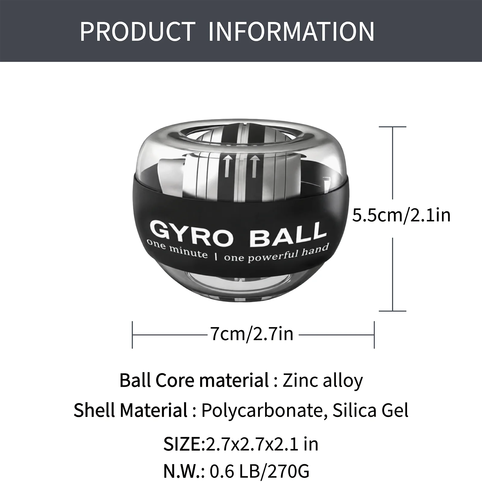 Self-Starting Wrist Gyro Ball,Wrist Strengthening Device,Hand Enhancer,Forearm Exerciser,Used to Strengthen Arms,Fingers,Wrist