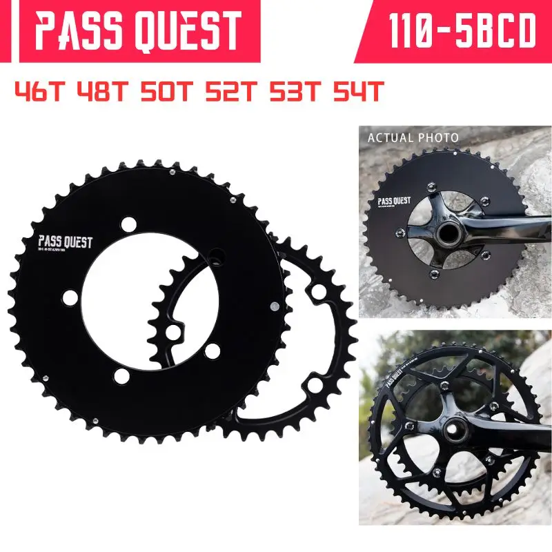 

PASS QUEST 110BCD Five Claws 2X Sprocket AERO Round Road Bike Foldable Bicycle 9-11 Speed Gravel Bike Aluminum Cycling Parts