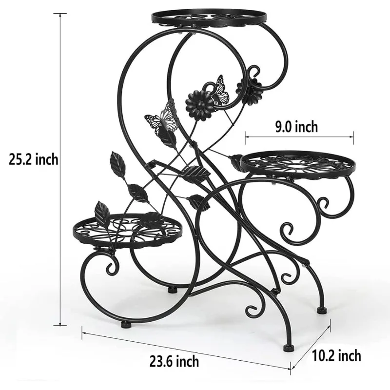 3 Tier Tall Plant Stand Outdoor Flower Stand Flower Pot Holder Display for Patio Garden Corner Balcony Living Room