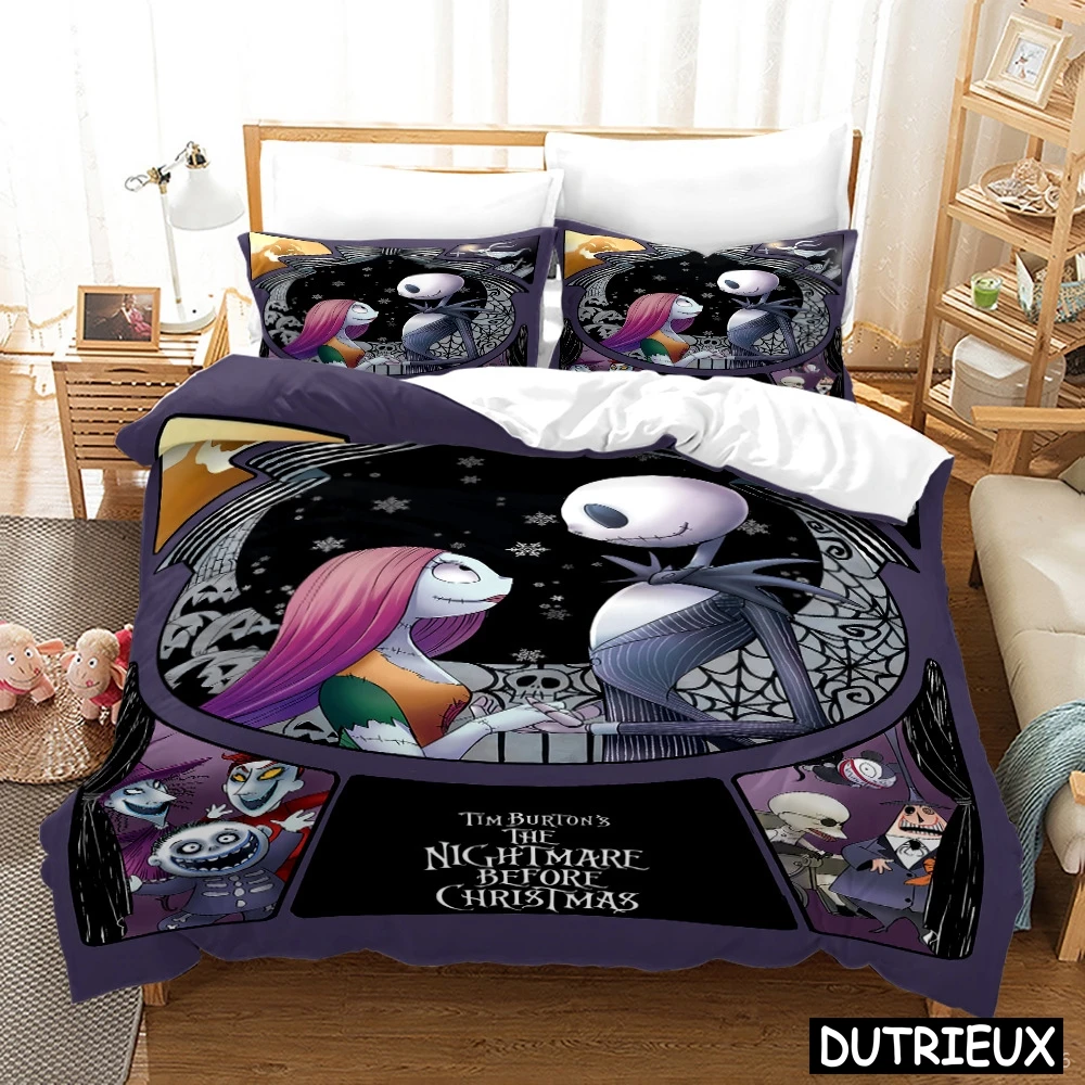 

The Nightmare Before Christmas Duvet Cover Set Twin Full Queen King Size Bedding Set Comforter Cover & Pillowcase Set Bedclothes