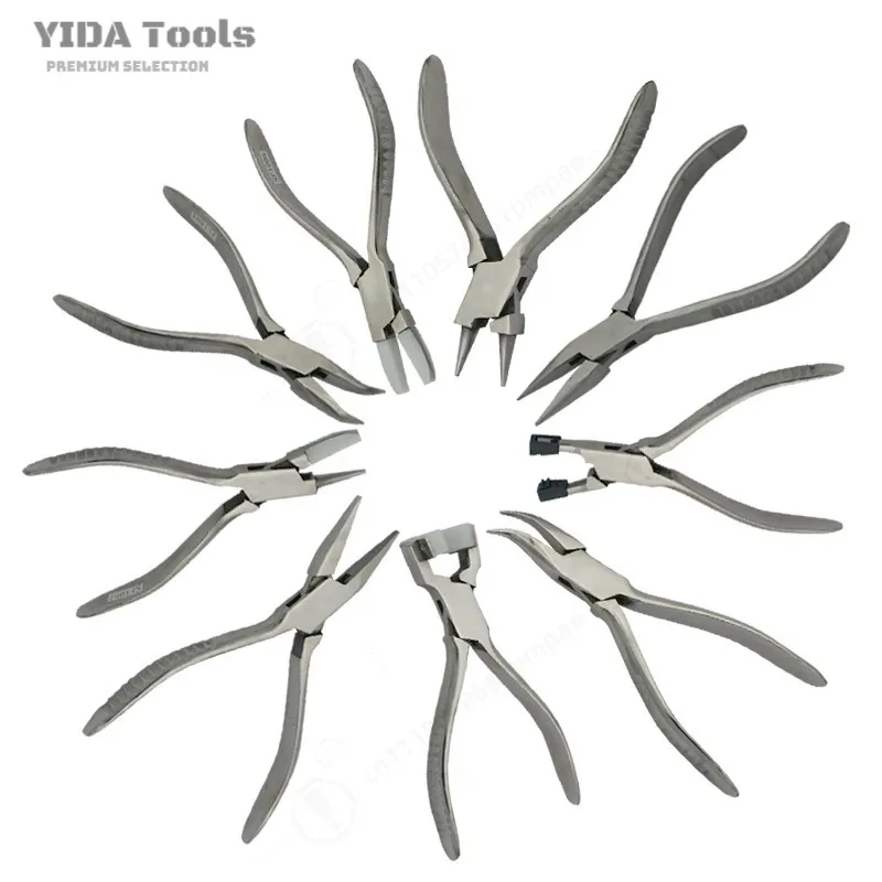 YIDA  Stainless Steel Jewelry Pliers Round Nose Flat Nose Side Curved Needle Nose Special Shape for Wire Bending Process