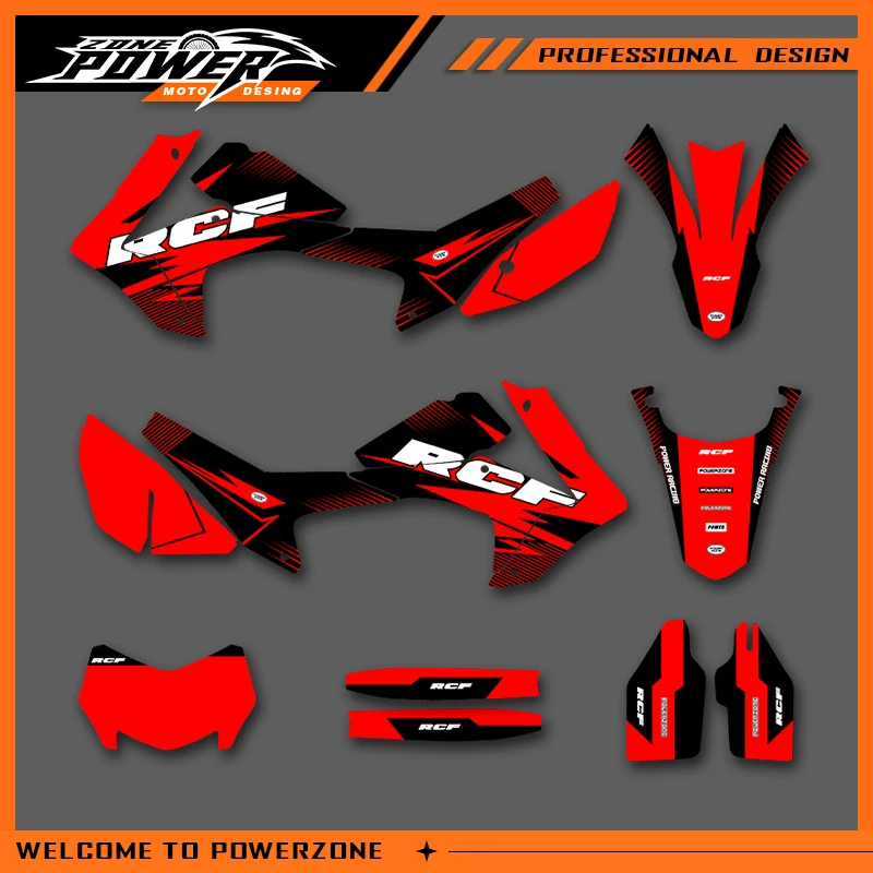 

POWERZONE Мотокросс команда графический фон наклейки наборы наклеек для HONDA CRF250L 2012-2020 250L индивидуальный номер 02