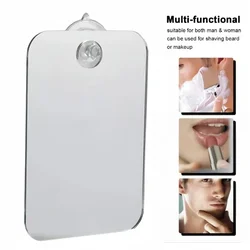 1Pcs Acrylic Bathroom Fog Free Mirror With Wall Suction Shower Mirror Man Shaving Women Makeup Unbreakable Portable Traveling