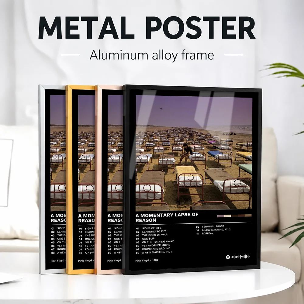 Pink Floyd A Momentary Lapse Framed Metal Poster Personalized Photo Bold Concert Style Wall Art For Lounge And Studio Fan Gift