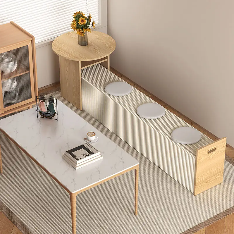 Tea table, multi-person long stool can be folded and easy to store, living room, home and chairs are integrated and save space
