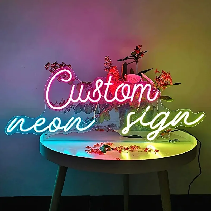 

Private Custom Neon Sign Personalised Name Design Business Logo Room Wall LED Light Birthday Party Wedding Decoration Night Lamp