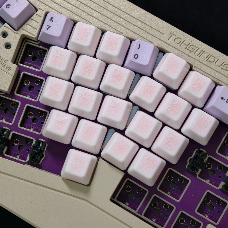 Crack Ceramic Keycap Pink Love Set Cherry Profile Keycaps for Mechanical Keyboard Key Caps HIFI Typing Sound Custom Keycaps Gift
