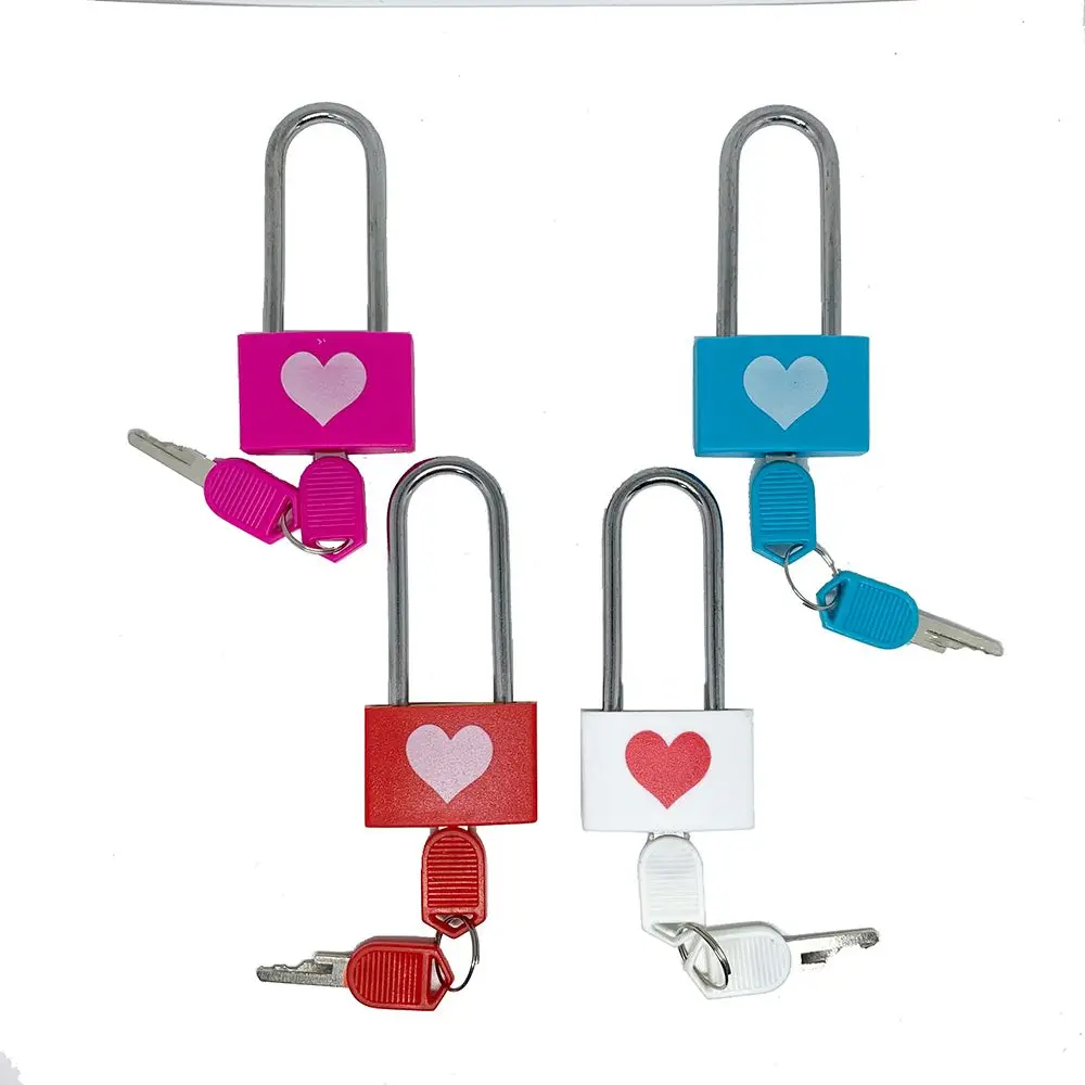 Long Handle Padlock Key Valentine's Day Love Lock Personalized Date Couple Keychain Key and Lock Fashion Jewelry Couple Gift