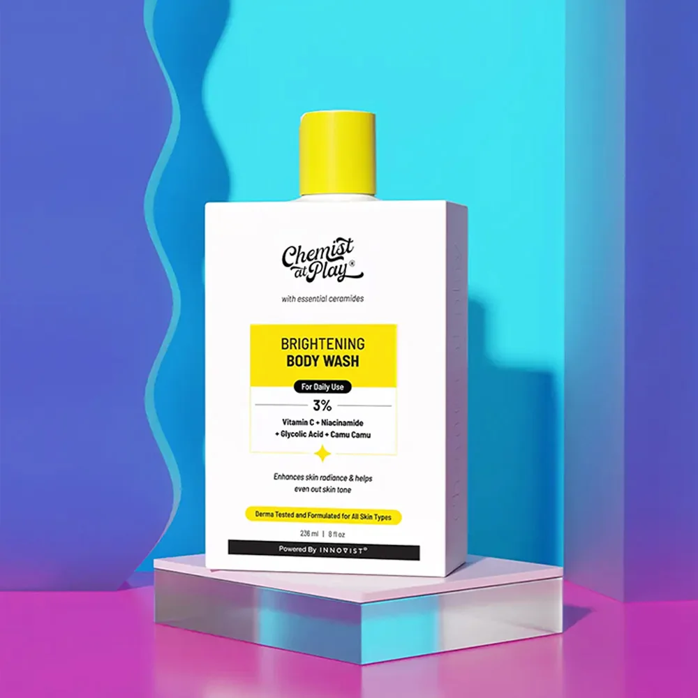 Brightening Body Wash 3% Vitamin C Niacinamide Glycolic Acid Even Skin Tone Ceramide Hydrating Shower Gel For All Skin Types