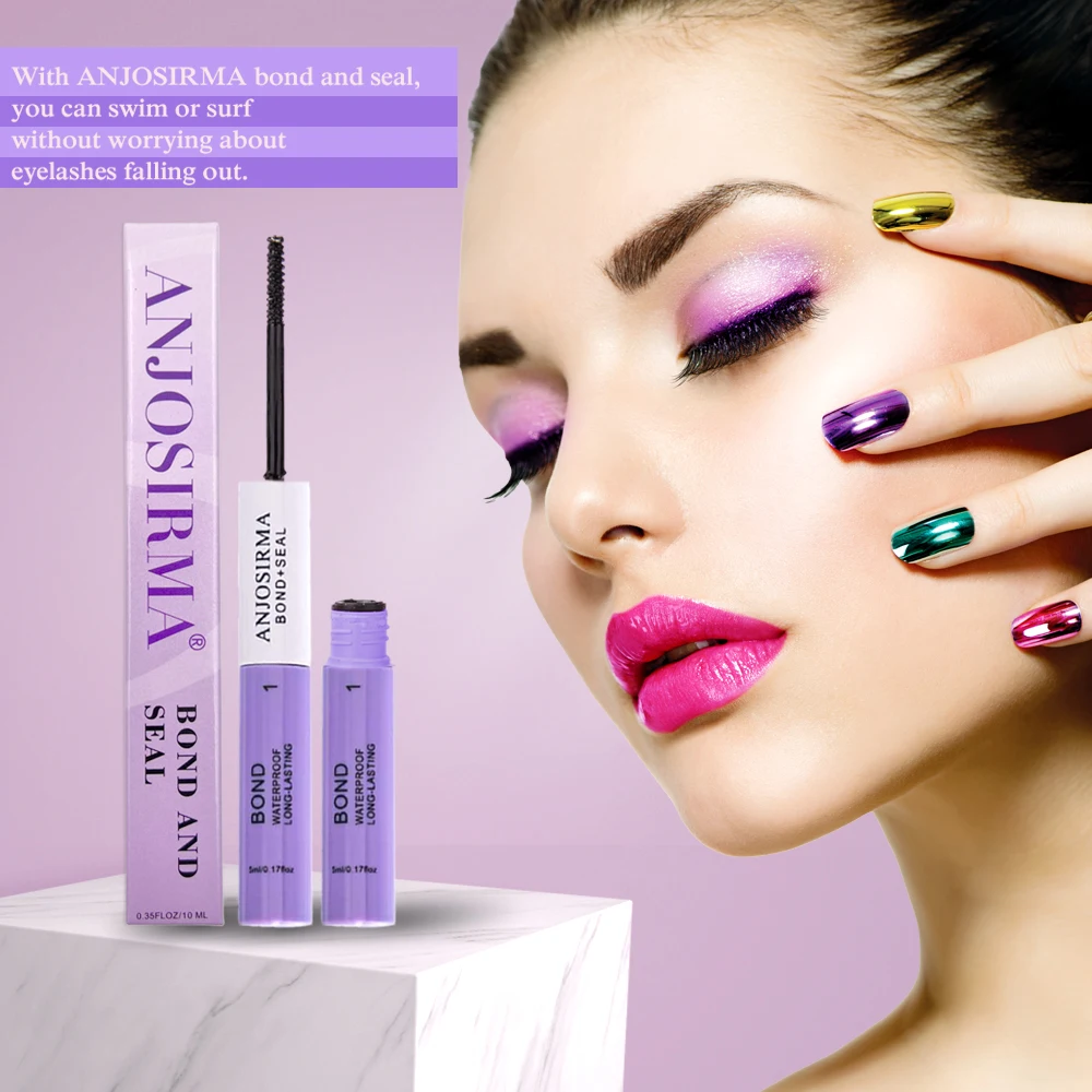 ANJOSIRMA Lash lijm Waterproof Wimper Bond en Seal, DIY Lash Clusters, Houden 48-72 Uur, Make-up Mascara Wand