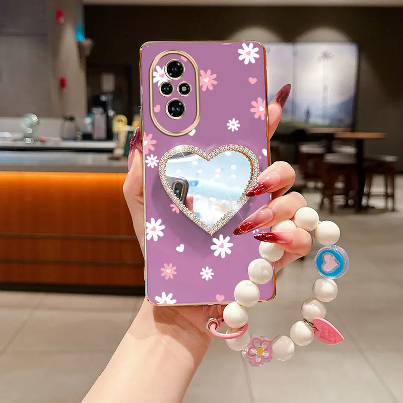 حبة حزام الحبل أزهار لطيفة الحب حامل هاتف حافظة لهاتف هواوي الشرف 9X Pro 60 70 80 90 100 200 300 Pro Ultra Y9s