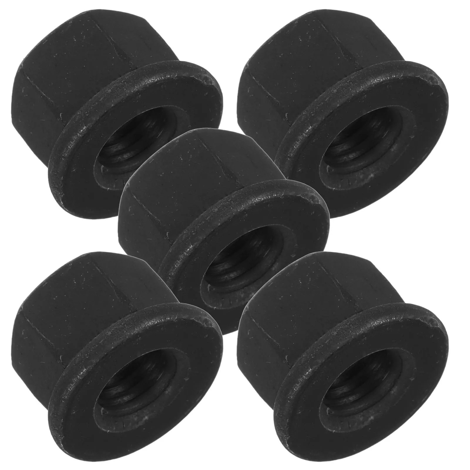 

5pcs Carbon Steel Lock M10 Hex Flange Insert Nut Durable Hardware Fastener For Machinery Engineering