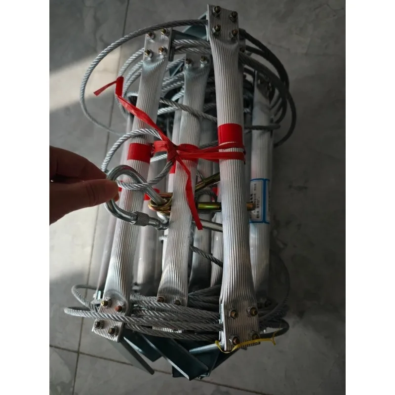8m Steel Wire Rope  Ladder Fire Escape Rope Ladder Household Fire Prevention High-Altitude Rescue Engineering Climbing Ladder