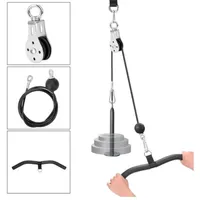 DIY Fitness Pulley Cable Machine Attachment System Arm Biceps Triceps Hand Strength Trainning Home Gym Workout Equipment