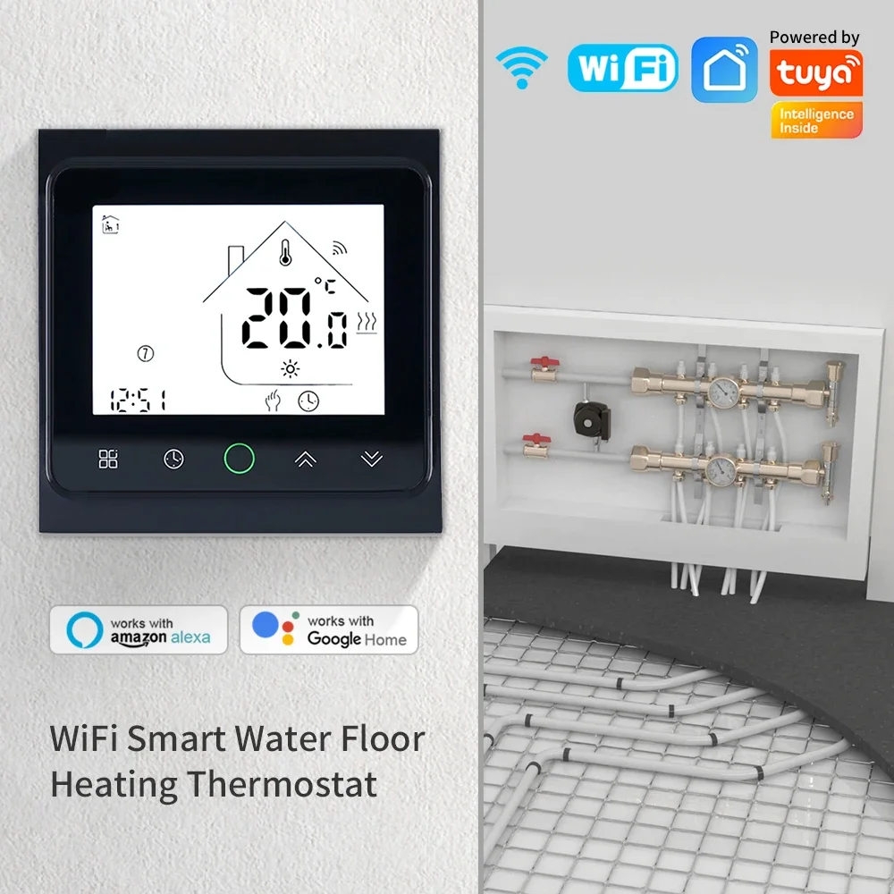 TTAKA7 Tuya Smart Life WiFi-Raumthermostat, elektrischer Boden-/Wasserheizungs-/Gaskessel-Temperaturregler für Alice Alexa Google Home 6