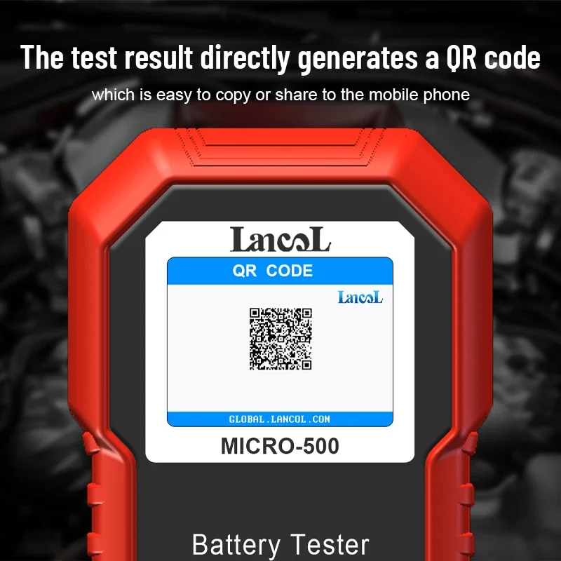 Lancol Micro 500 12V Car Battery Tester 40-3000 CCA Lithium Battery Test Lead Acid Battery Analyzer LED Display with QR Code