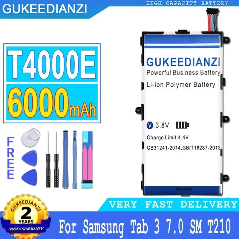 

Tablet Battery T4000E 6000mAh For Samsung Galaxy Tab 3 7.0 SM T210 T211 T215 GT P3210 P3200 SM-T210 SM-T211 T217 T2105