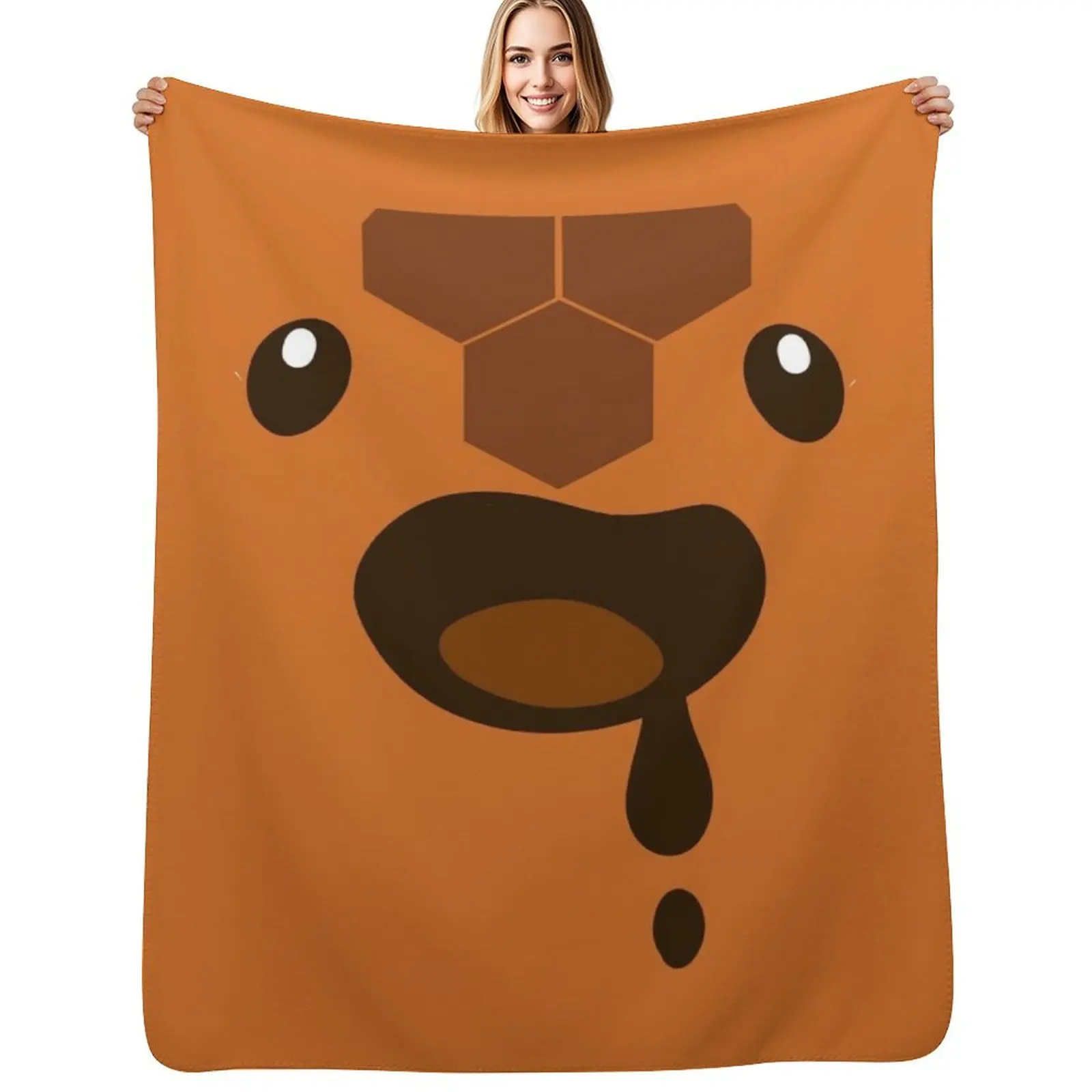 Honey Slime - Cute Face Cut Out Throw Blanket Cozy Microfiber Throw Blanket for Home Bedroom