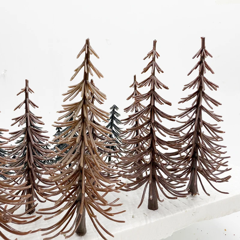 

20-1000 шт. 4/6/8/10/12 см имитация соснового дерева, пластиковый ствол, модель дерева, материал для изготовления сосны, модель поезда, железная дорога, лоу