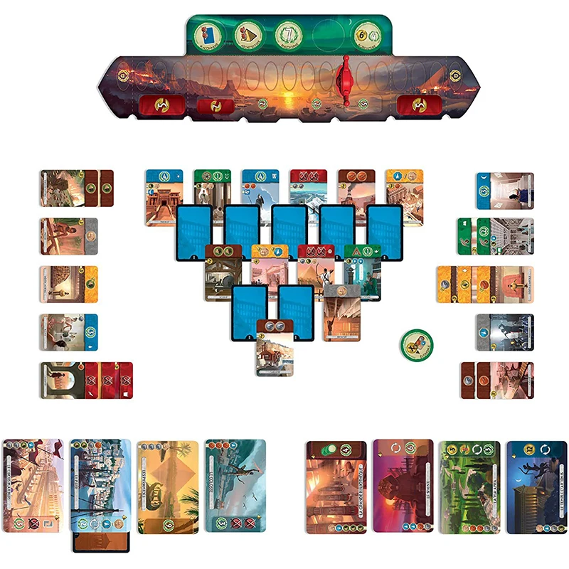 All English 7 Wonders duel Version Board Games Fans Friend Party Strategy Cards Games Collection Toys Gifts for Adults