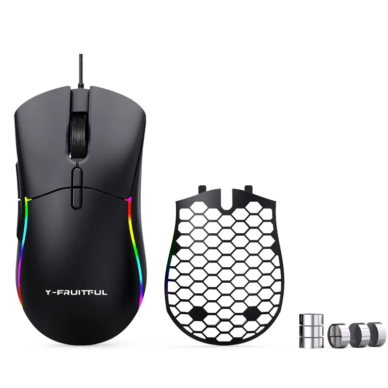 

Сотовая полая игровая мышь, красочная RGB светящаяся компьютерная офисная проводная мышь с отверстием