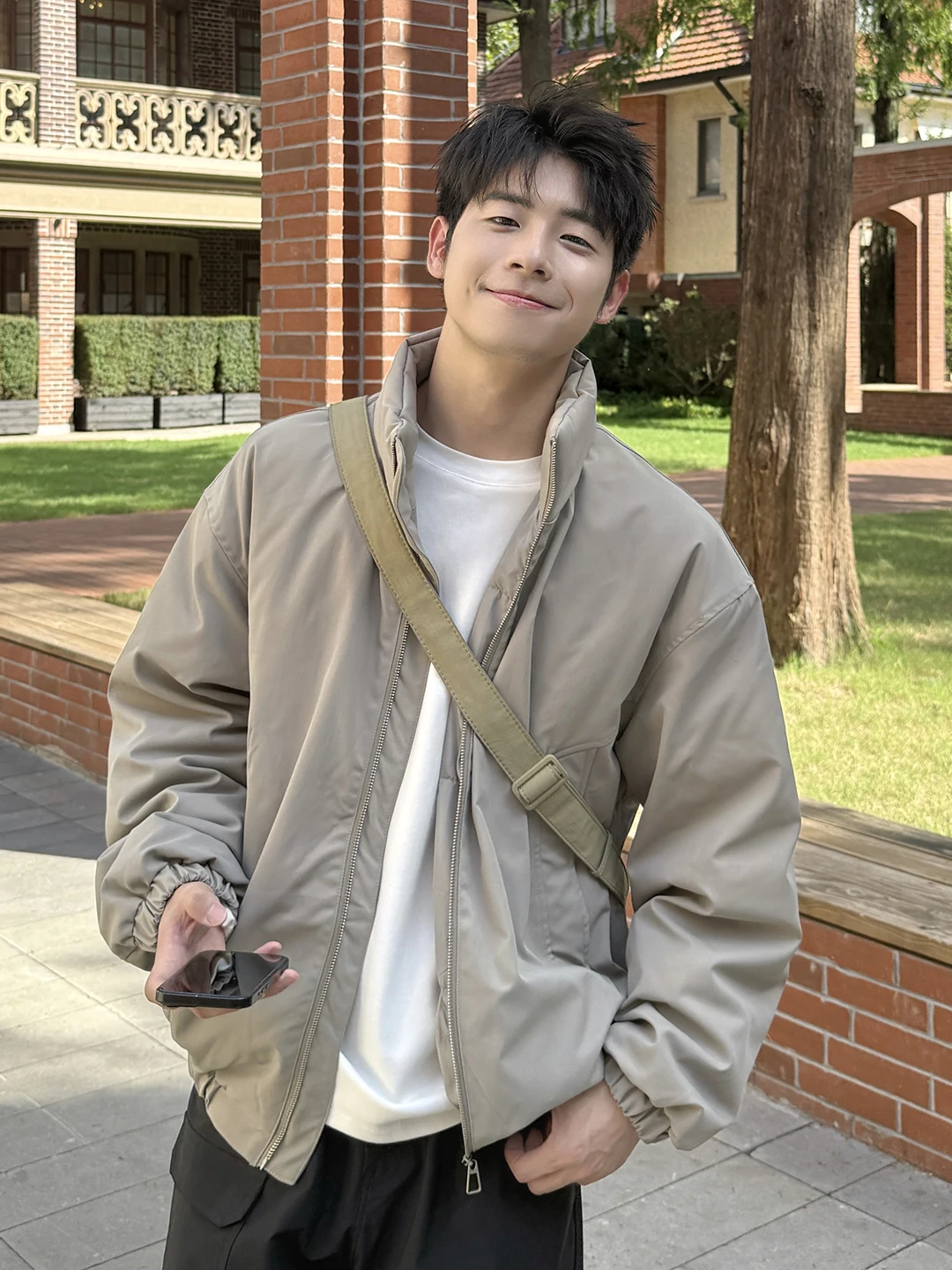 

Japanese Sle Thiened Cotton Jaet Stand Collar Men's Winter Casual Warm Coat Long Sve Regular Fit Pure Color