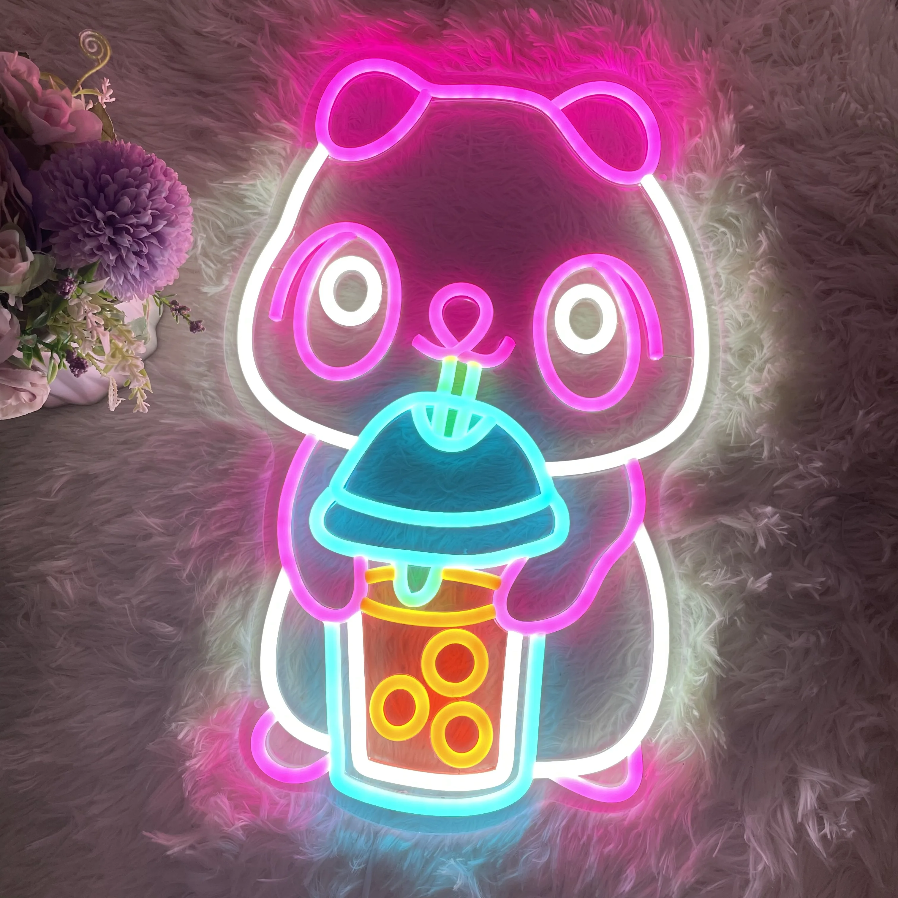 Neon Sign Japanese Anime Custom LED Lights Cartoon Animal Cat For Teens Kids Bedroom Wall Art Home Decor Birthday Gifts Sign