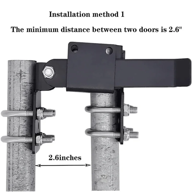 A37T-For Ranch Fences Strongarm Design With Padlock Holes For Yard Gates Chain Latch For 1-3/8" Gate Frames Pipe Sizes.