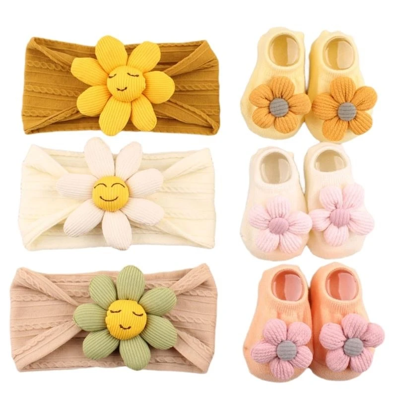 

Baby Set Including Headband & Socks Infant Socks & Headband Baby Clothing Accessories for Infants Aged 0 to 1 Year G2TD