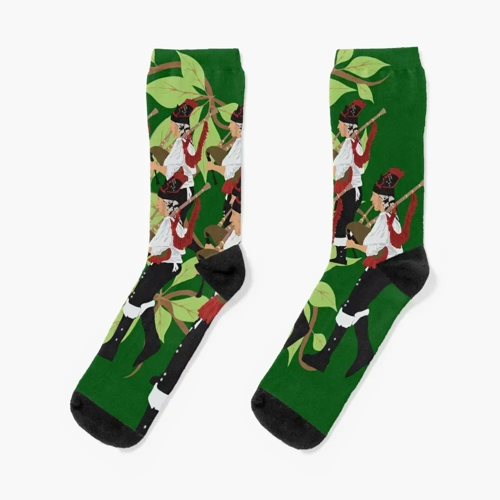 12 Days of Christmas: Eleven Pipers Piping Socks anti-slip Soccer Hiking boots snow Man Socks Women's